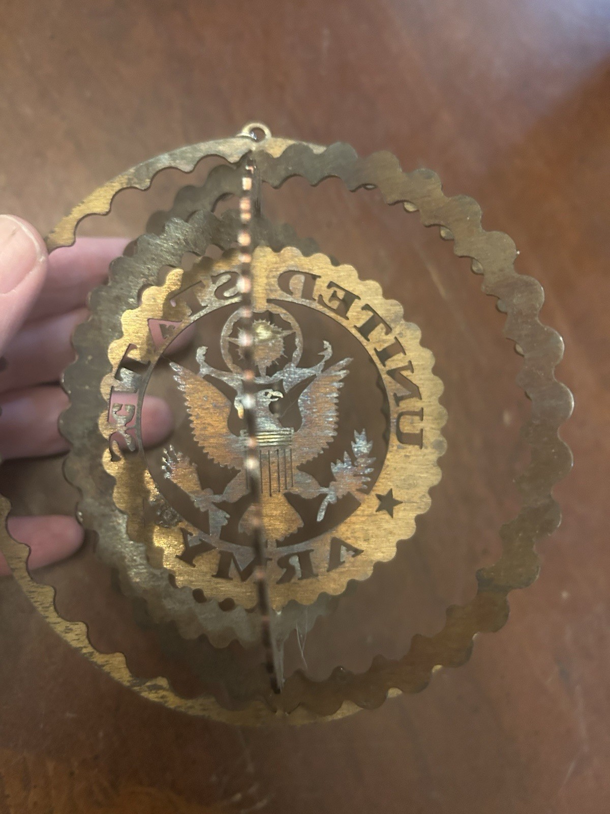 United States Army Gold metallic Wind Spinner