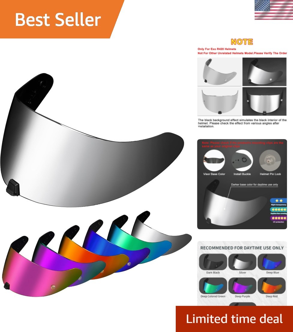 Stylish Replacement R420 Helmet Visor - UV Protection & Easy Installation