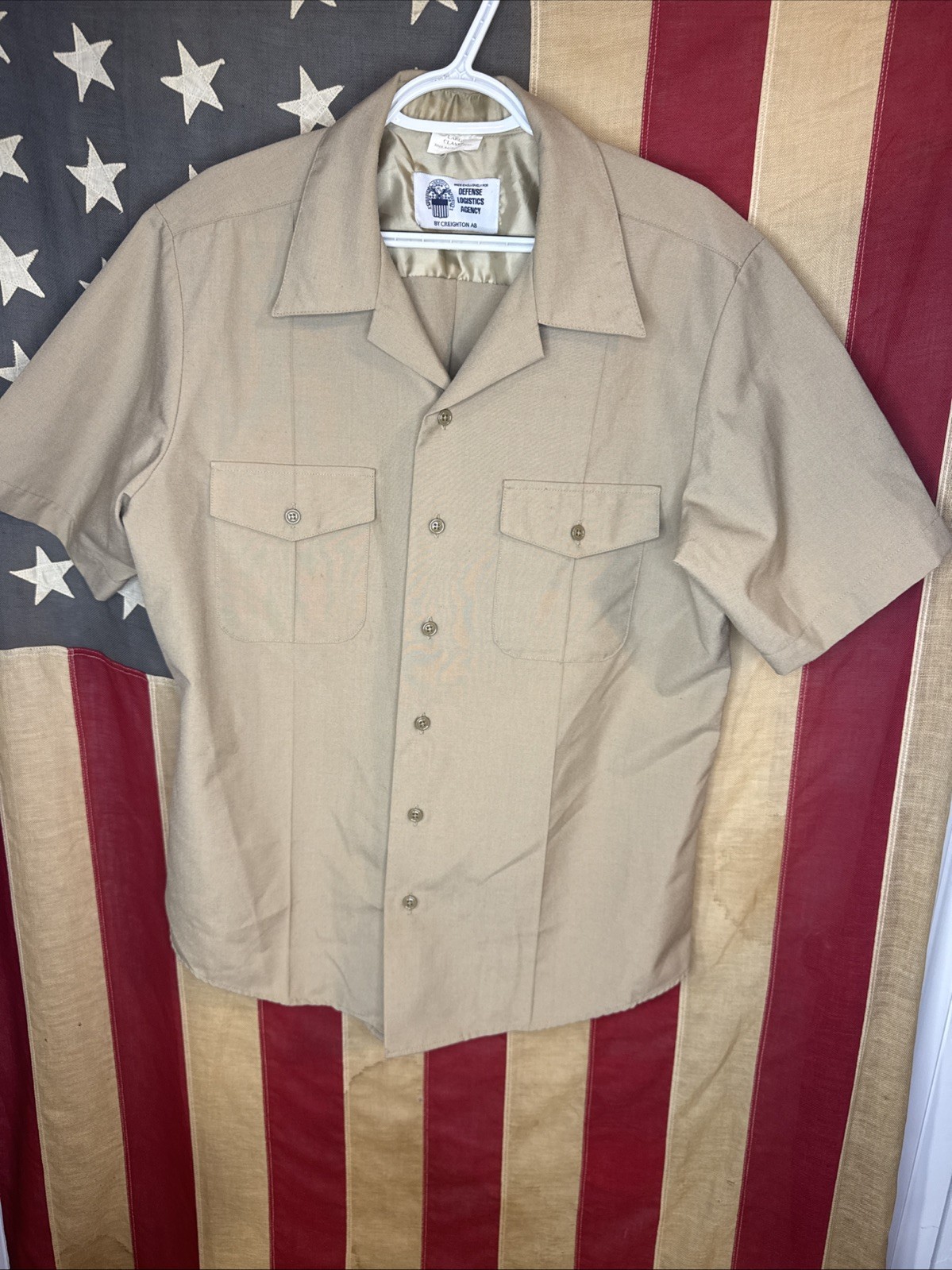 Large USN Navy Service Shirt Type 1 Classic Fit Khaki Classic D360