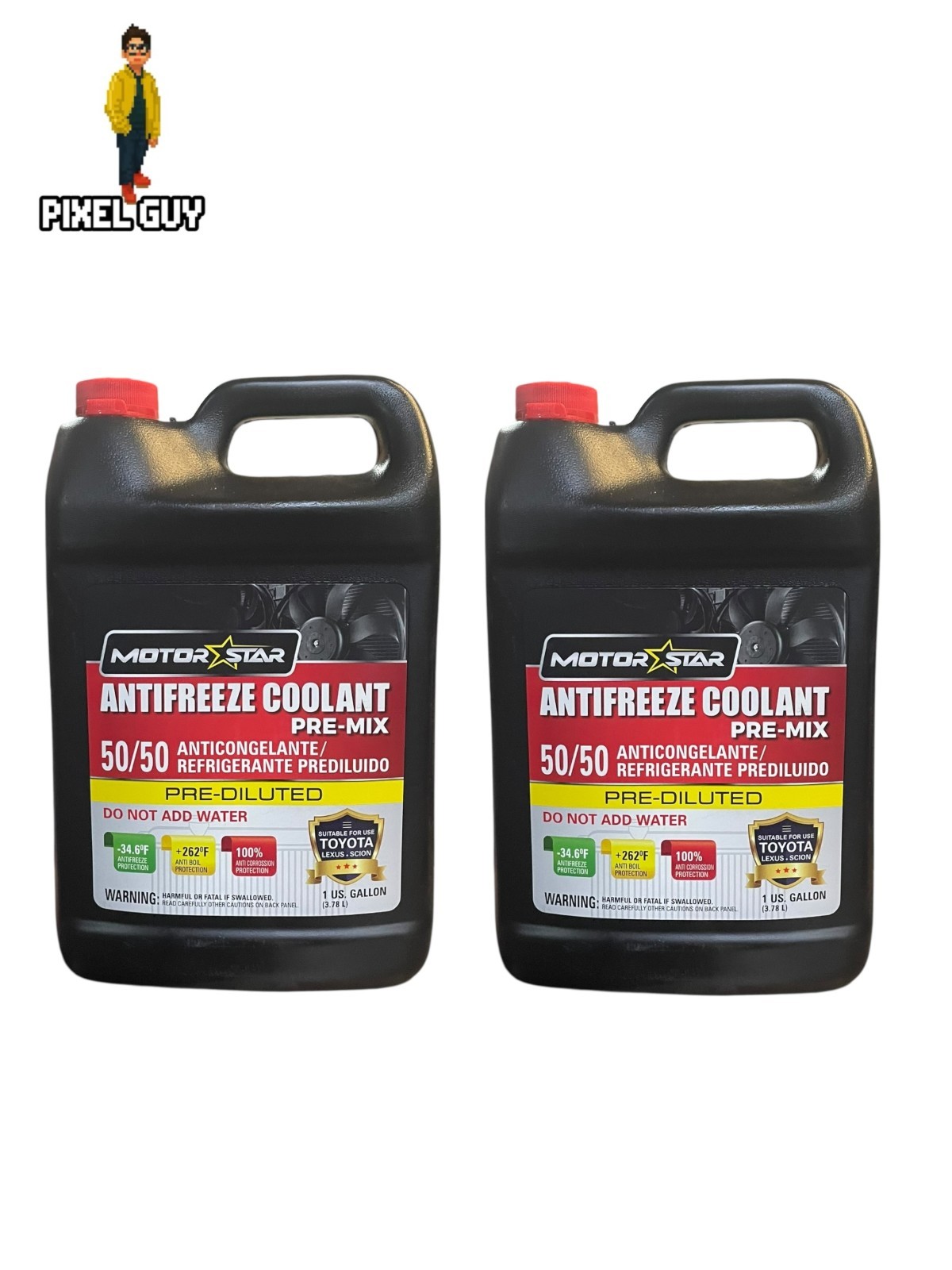 Lot 2 MotorStar Red Antifreeze 50-50 Premix Antifreeze Coolant USA Made 1 Gal Ea