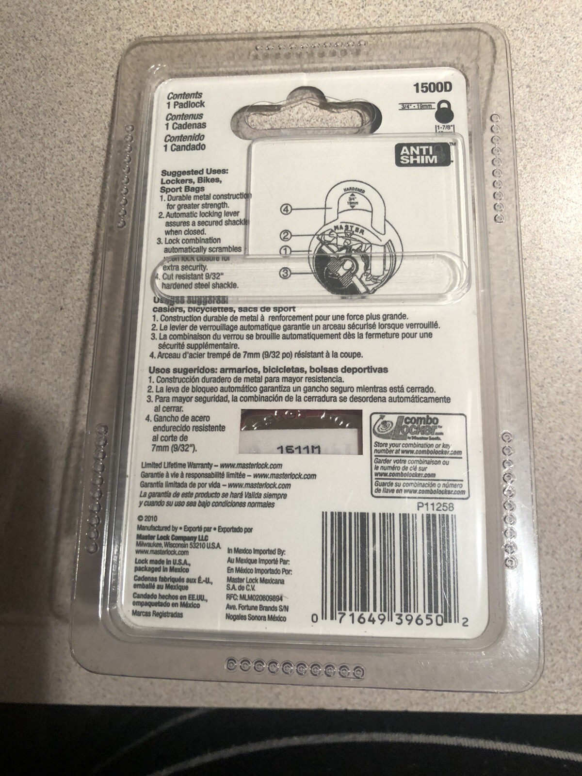master lock combination lock new