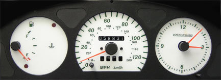 Lockwood Fiat Punto Mk1 w/Clock - no Rev - 2 Windows YELLOW (G) Dial Kit 44GG1