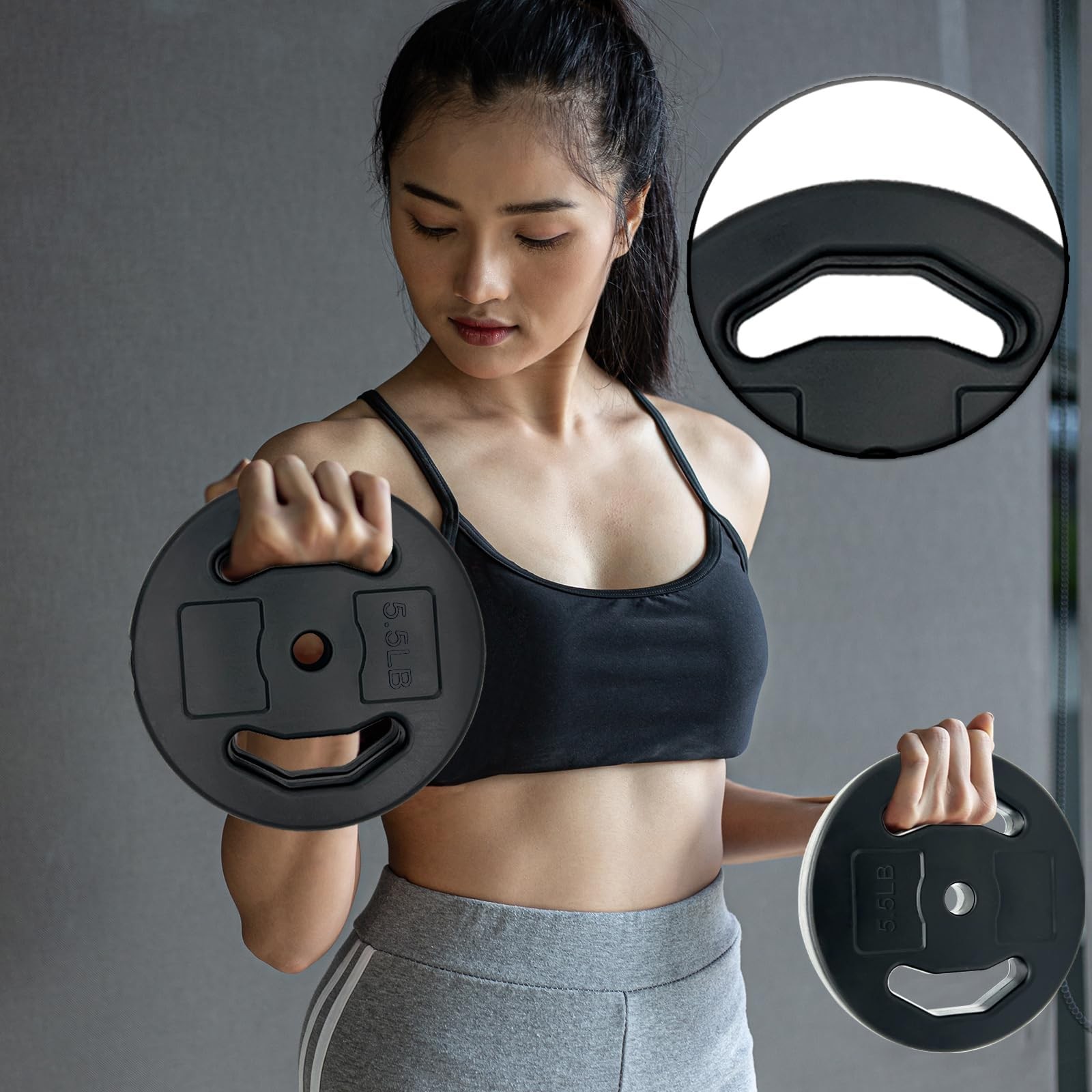 40 Lbs Barbell Weight Set, Adjustable Free Weights for Home and Gym Workout