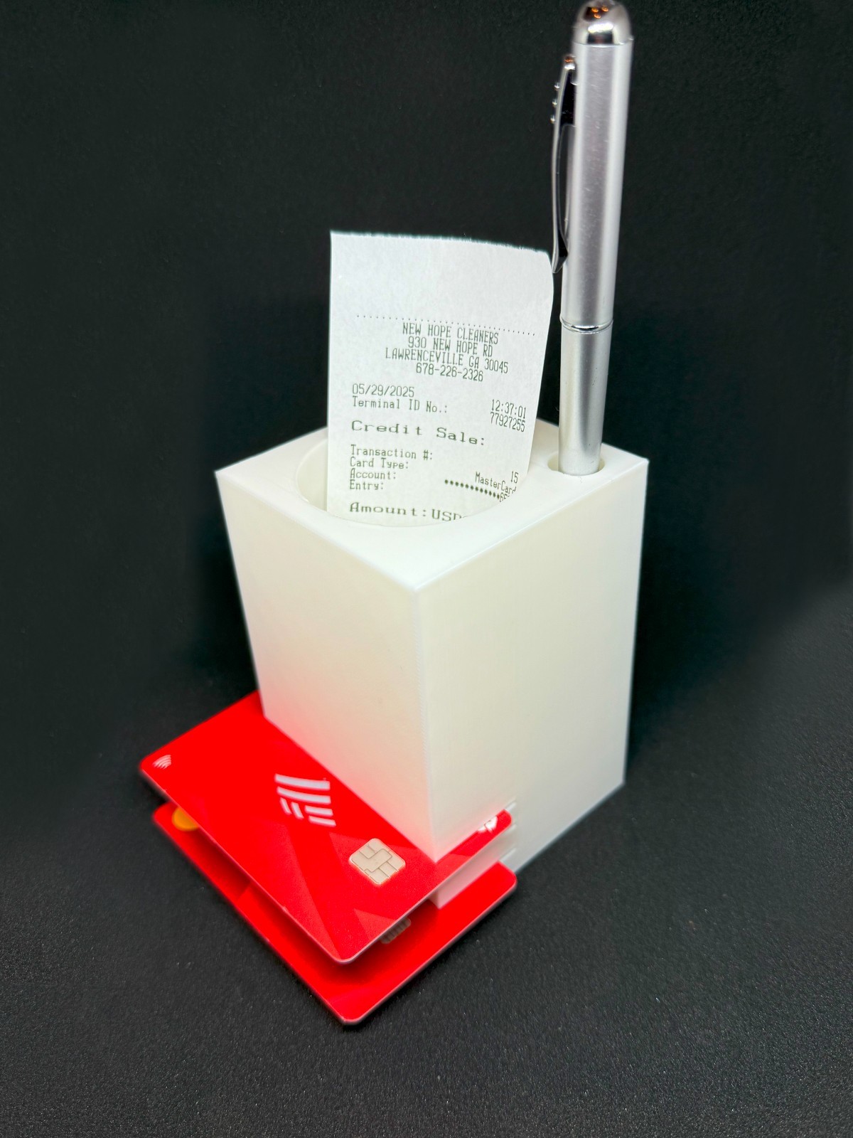 Modern Futurist Tower Check Presenter – 3D Printed | Sleek Receipt Holder