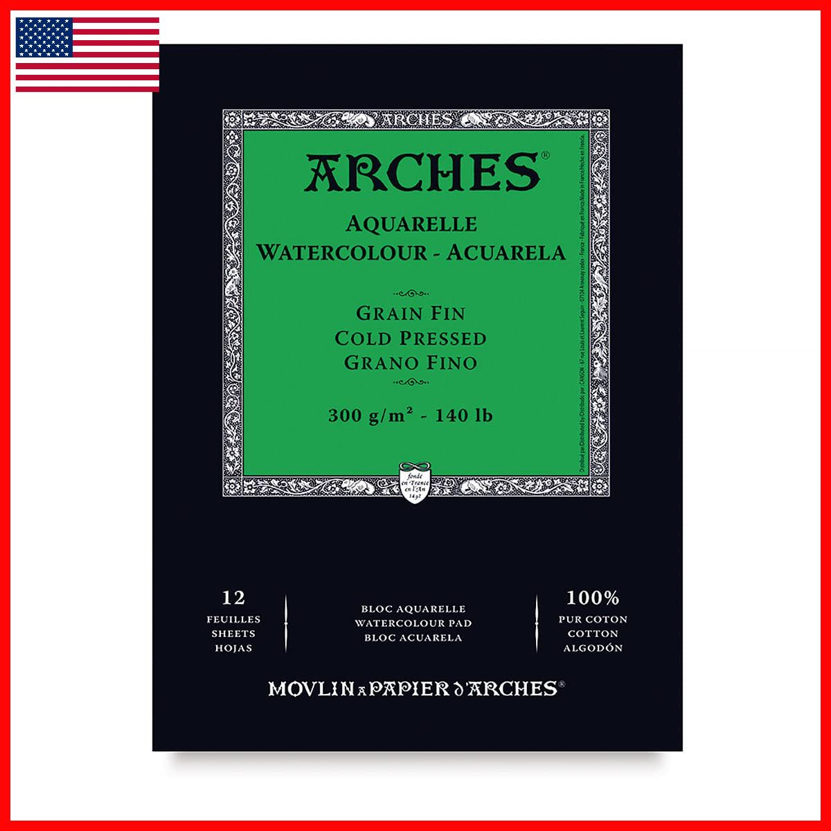 - Enc Pad 14.8 X 21 12H Aquarelle 100 Fine 300 G White Nat A1795090