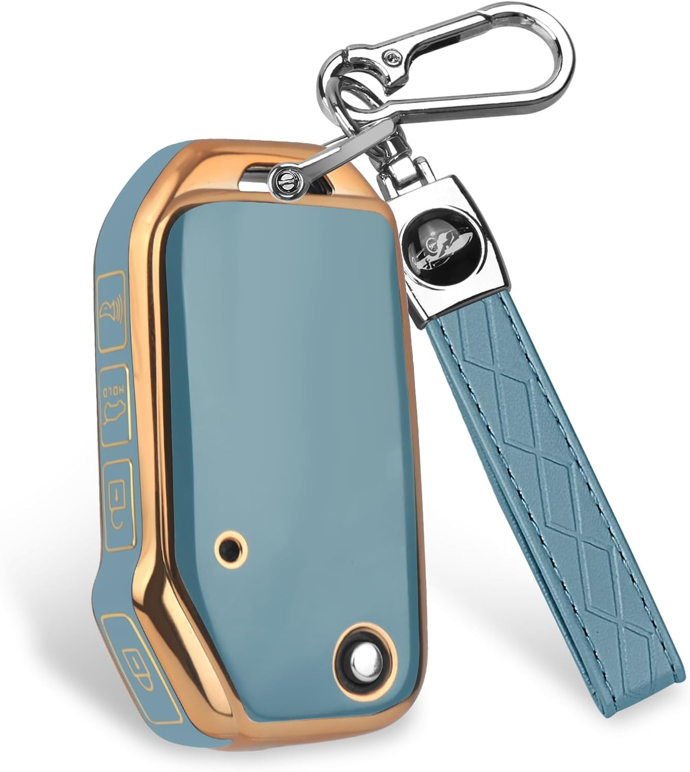 QBUC for KIA Key Fob Cover with Keychian, Soft and Durable Key Cover TPU Car Key