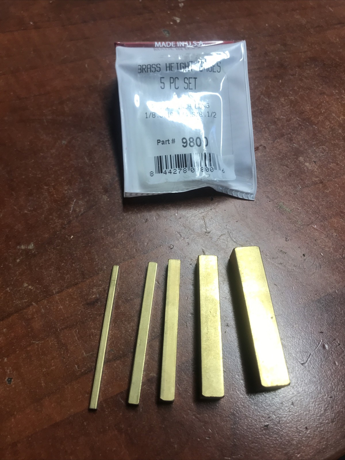 New Open Pack Genuine Whiteside Machine 9800 Brass Set Up Gauge Blocks 5 Pc Set