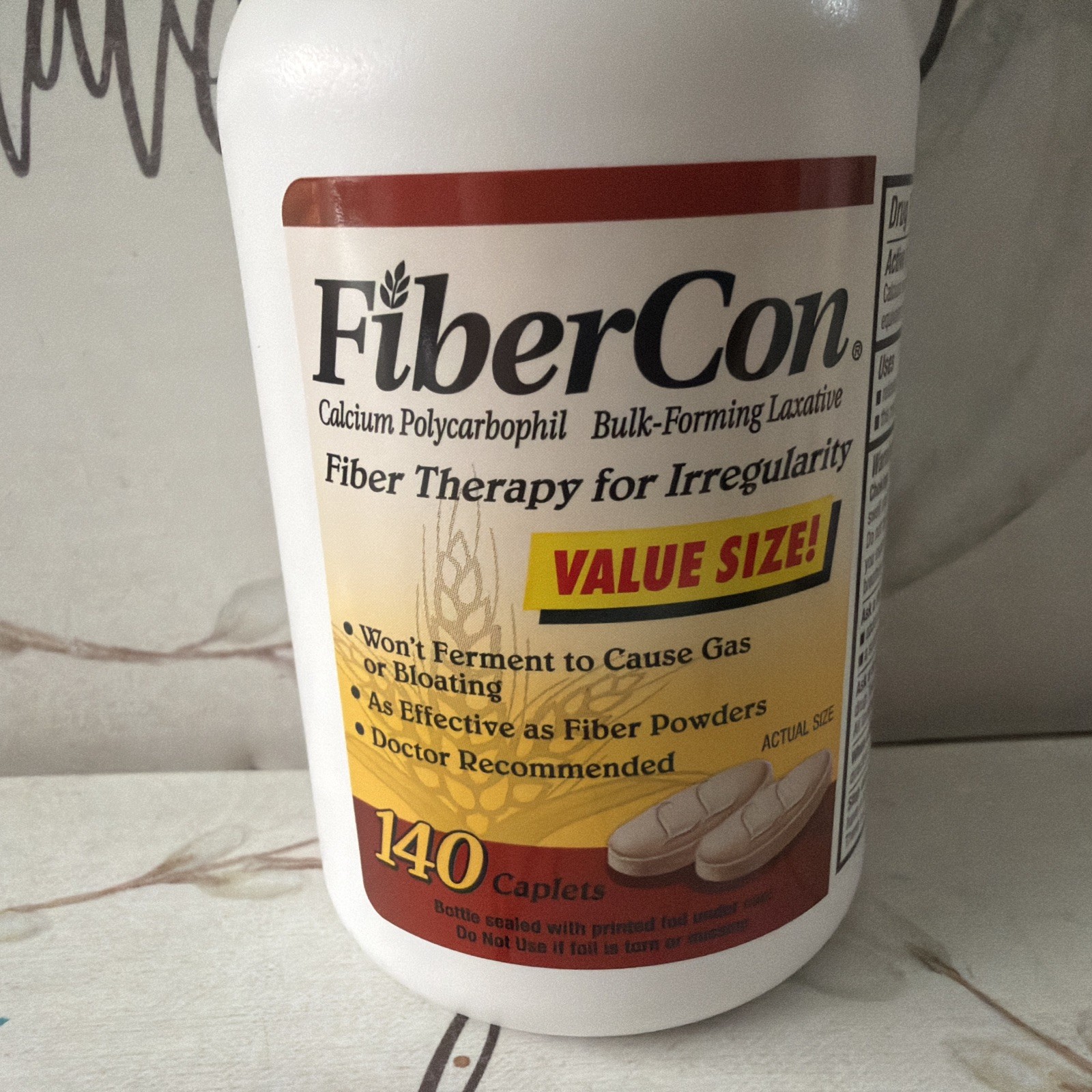 FiberCon Fiber Therapy For Irregularity 140 Caplets Exp:12/26