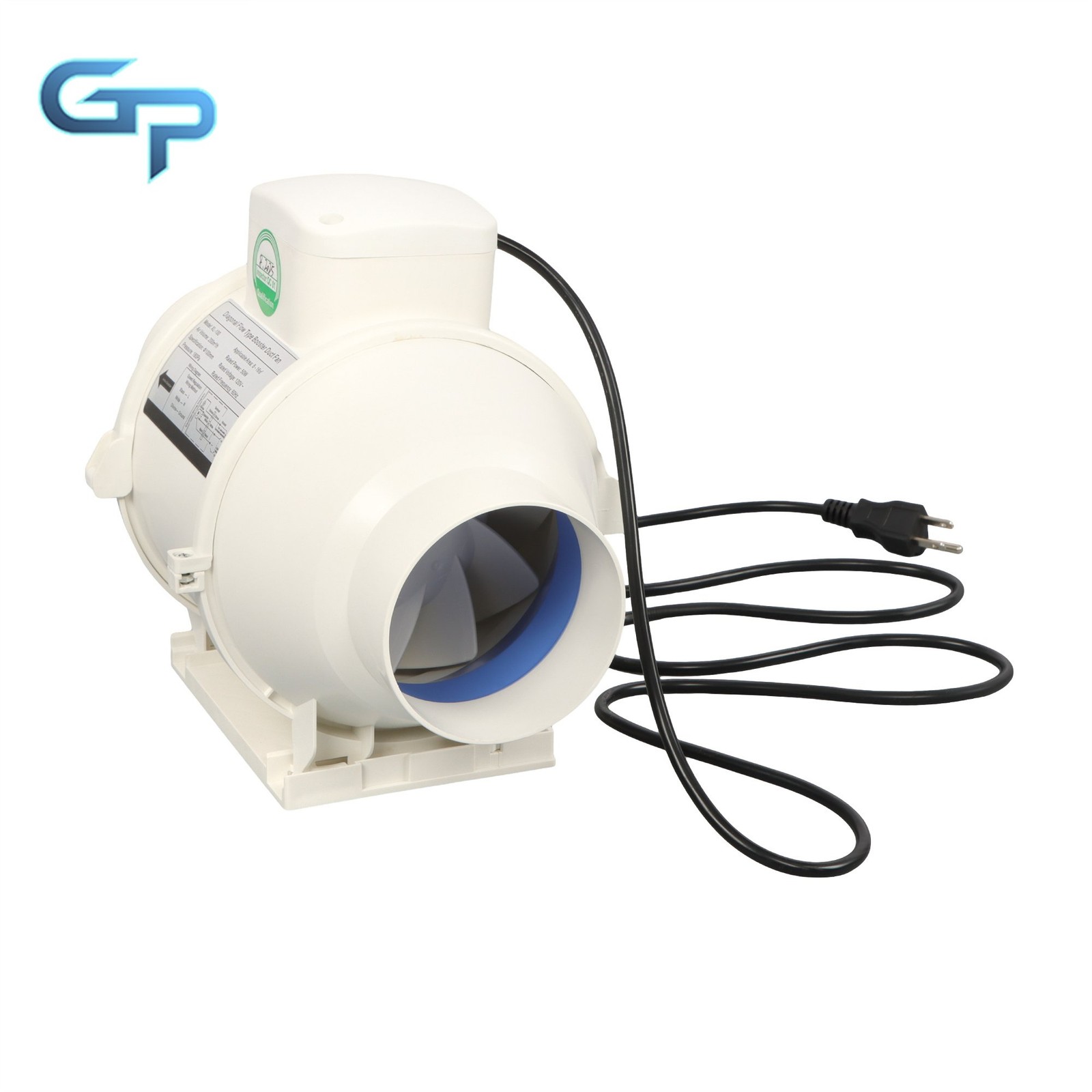 4 Inch Inline Duct Fan 280 CFM Pipeline Pressurization Ventilation Exhaust Fan