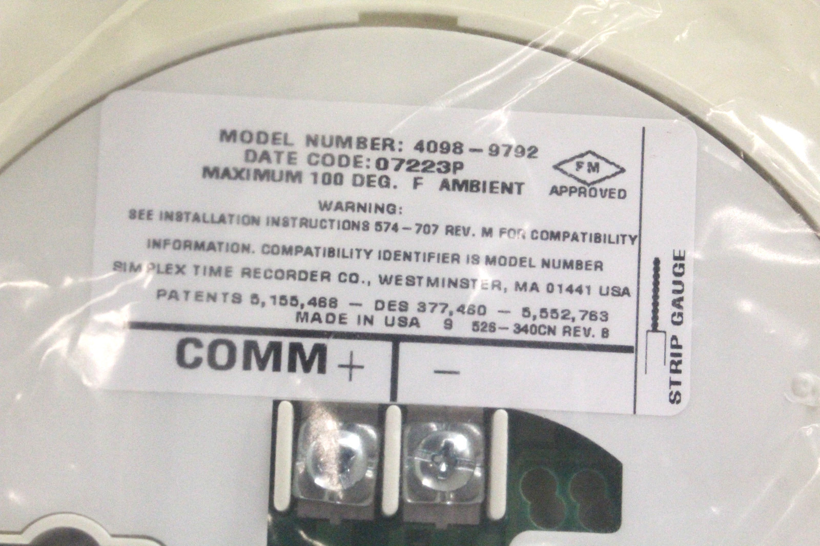 SIMPLEX 4098-9792 - SSD SENSOR BASE