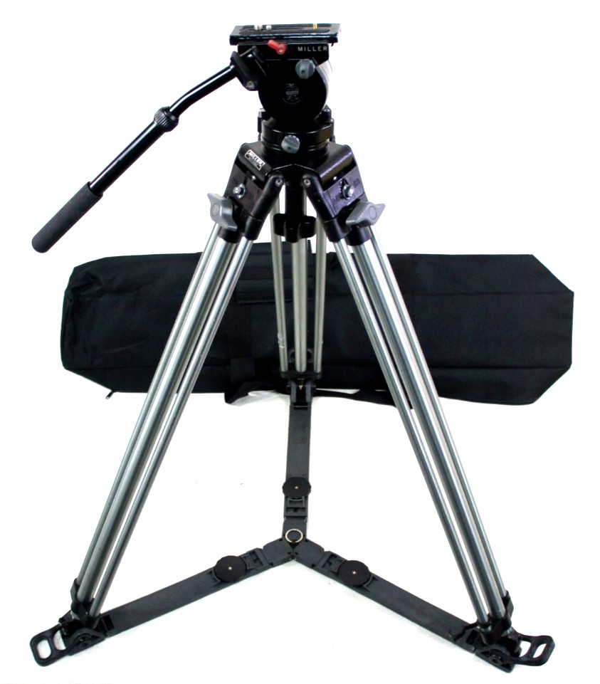 Miller 20 II FLUID HEAD DA TRIPOD GRSPR TDKN 3FEET PANBAR PL BAG SERVICED 20Lb🔥