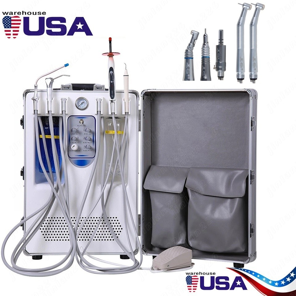 Unidad de entrega dental portatil móvil compresor de aire succión/pieza de mano