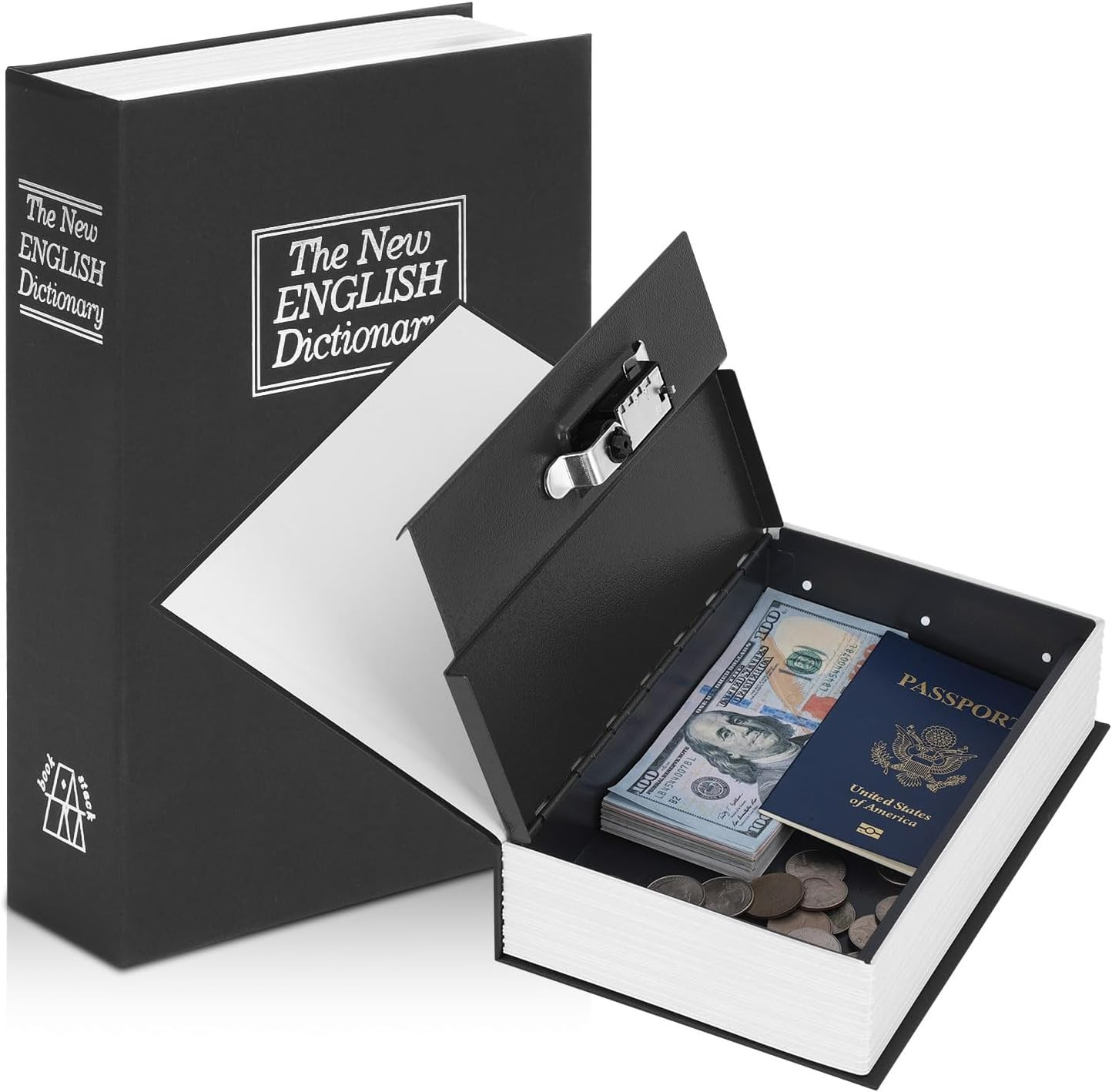 KYODOLED Diversion Book Safe with Combination Lock, Secret Safe Metal Lock Box,
