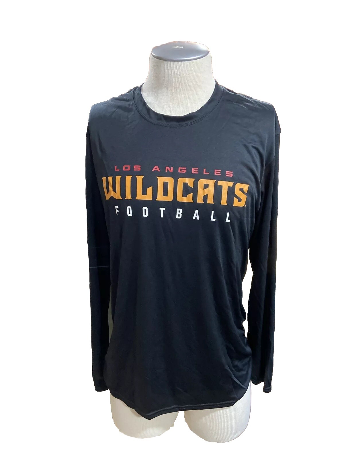 Port & Company Long Sleeve Shirt Adult Large Los Angeles Wildcats Football Black