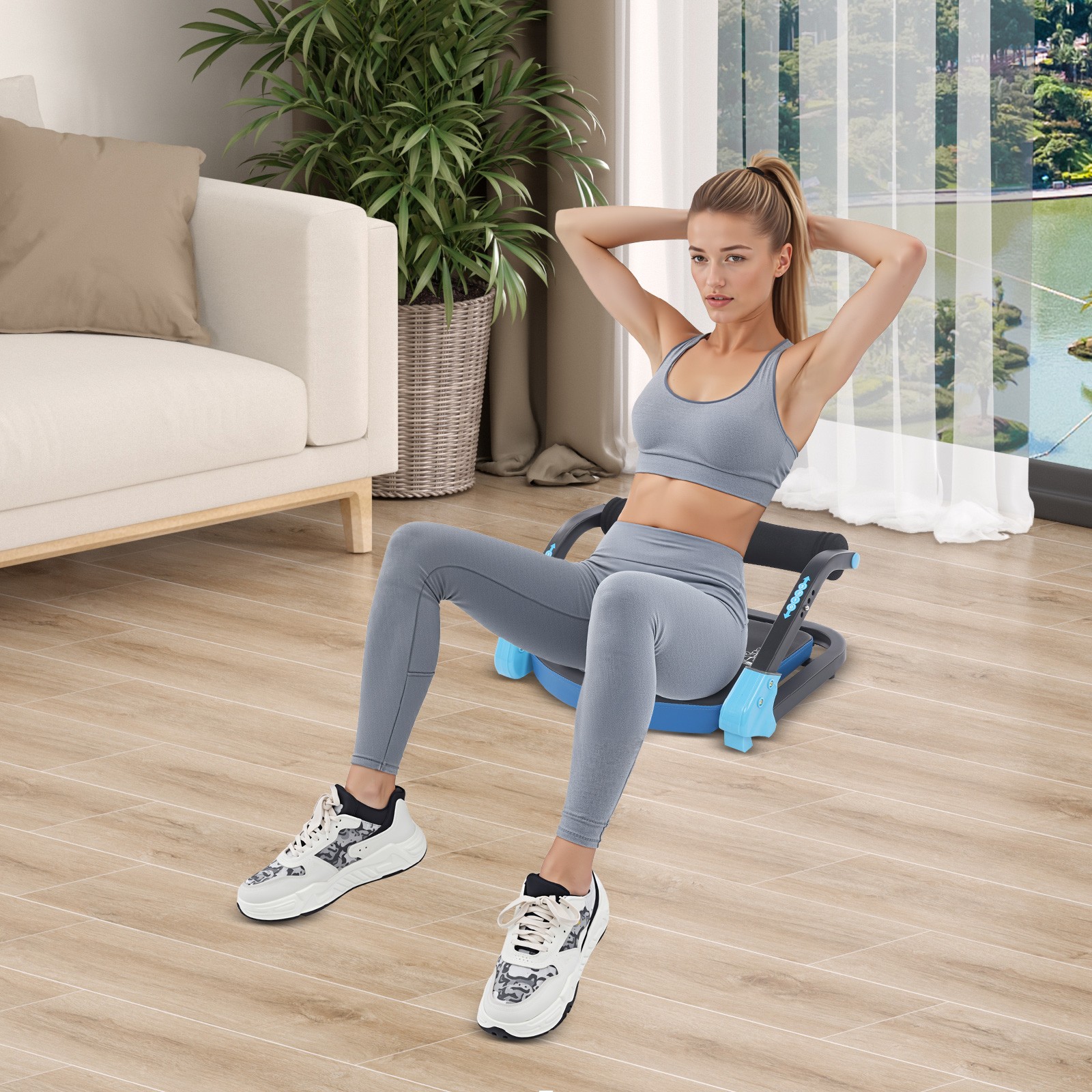 Abdominal Workout Equipment, Foldable Abdominal Exercise Machine, Multifunctiona
