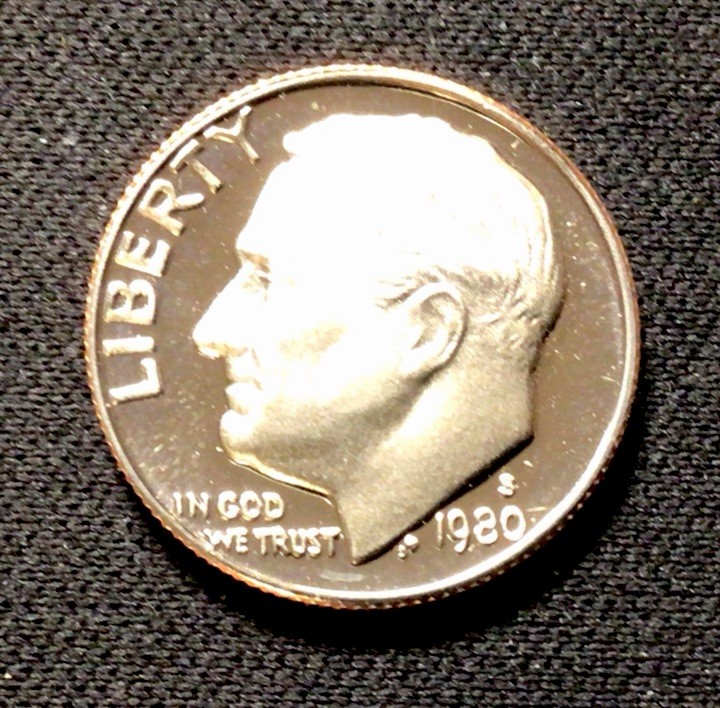 1980 S Roosevelt Proof Dime! Cameo! ENN Coins