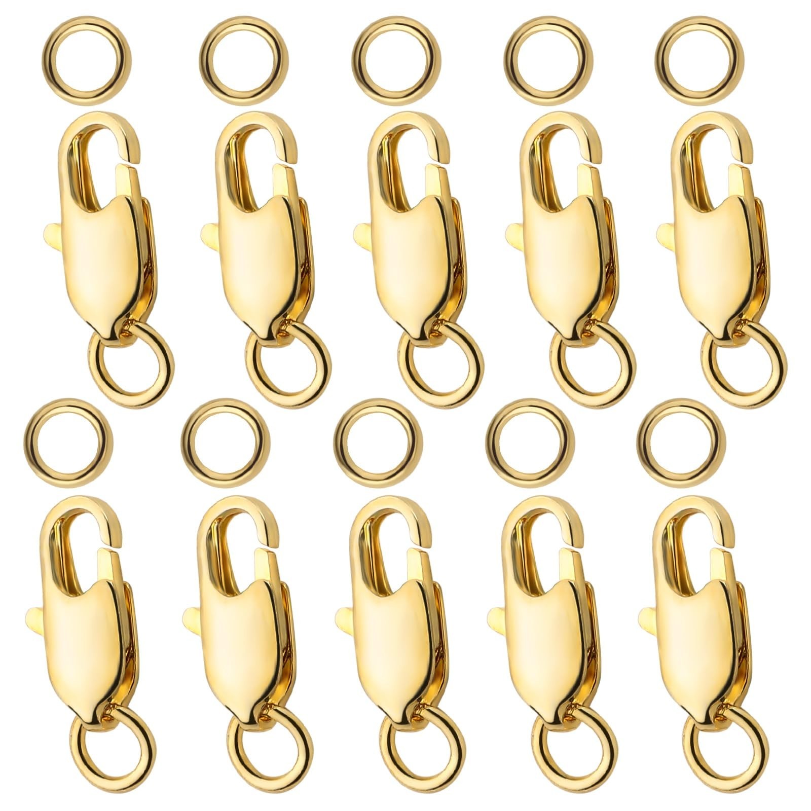 10Pcs 18k Gold Lobster Clasps for Jewelry Making - Lobster Claw Clasp Filled ...