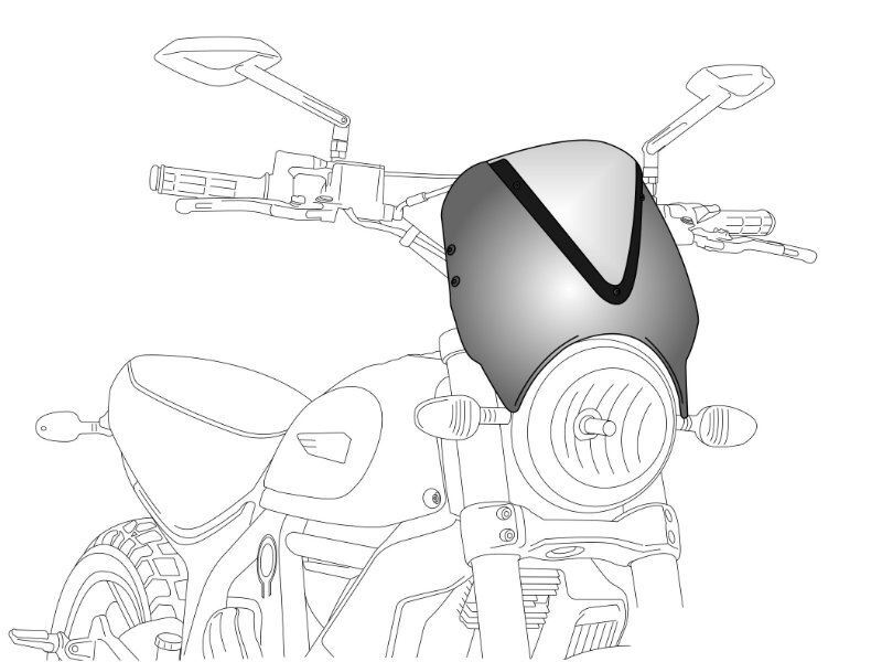 Puig Blue Replacement Screen For Retrovision Screen Honda CBF600 ABS 2004-2012