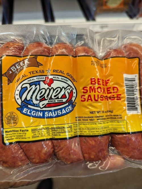 Meyer’s Elgin Beef Sausage 16 Oz (4 Pack)