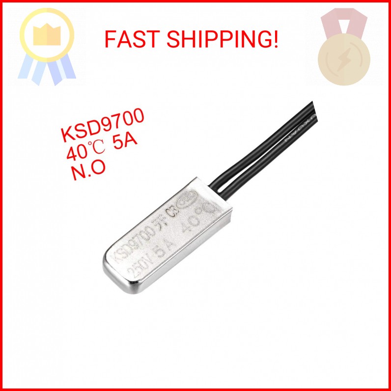 uxcell KSD9700 Thermostat, 40C Normally Open Temperature Switch Thermal Switch,