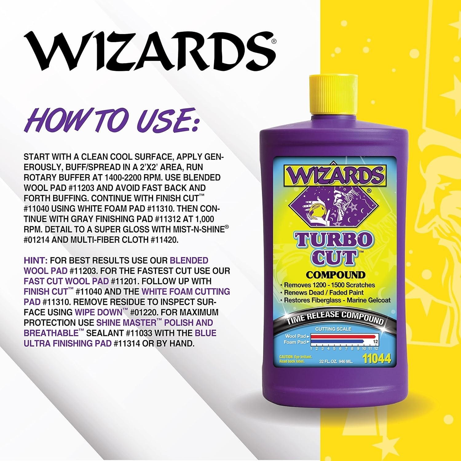 Turbo Cut Buffing Compound for Car Scratch Repair - 32 fl oz - Removes 1200-1...
