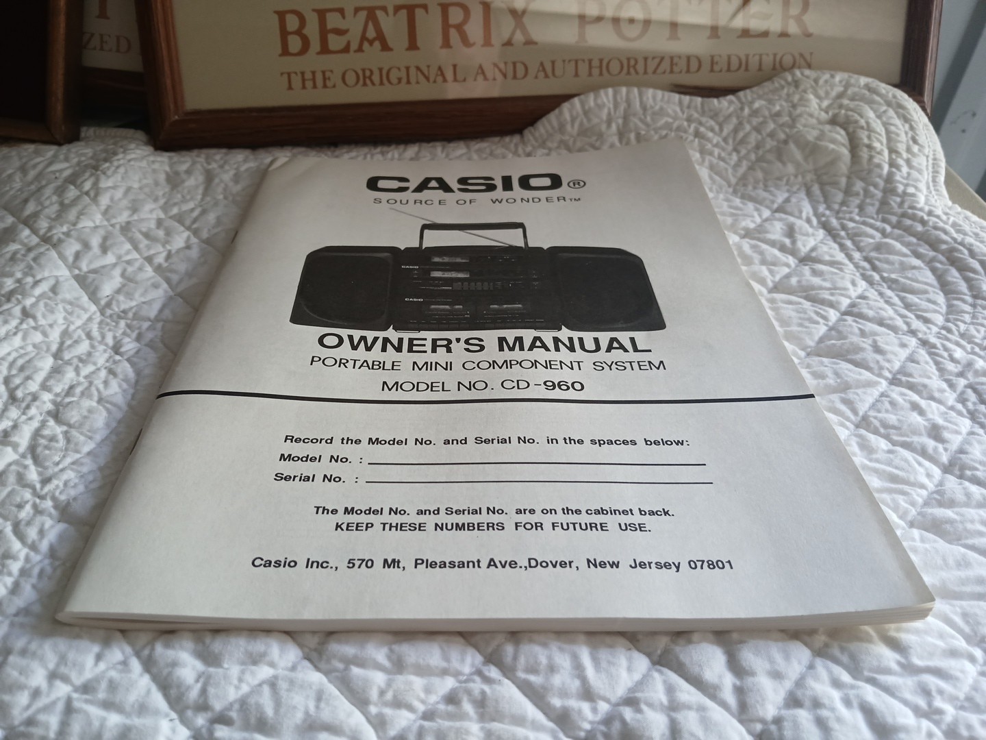 Casio Owner's Manual Portable Mini Component System # CD-960