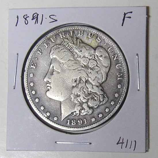 1891-S Morgan Silver Dollar Fine Condition San Francisco Mint Coin (82825)