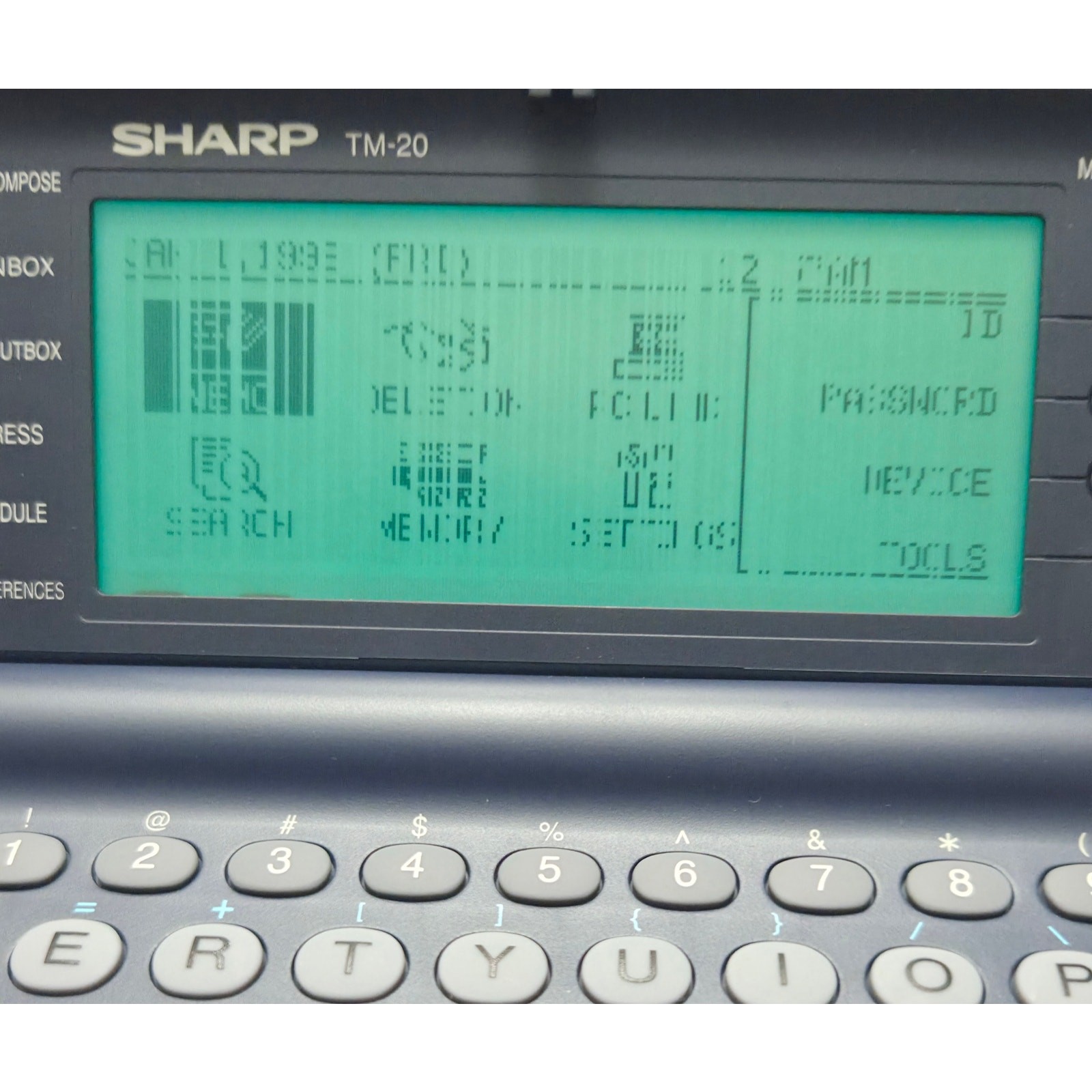 Sharp TM-20 Wizard PocketMail PDA Organizer Powers On LCD Display Issue Read