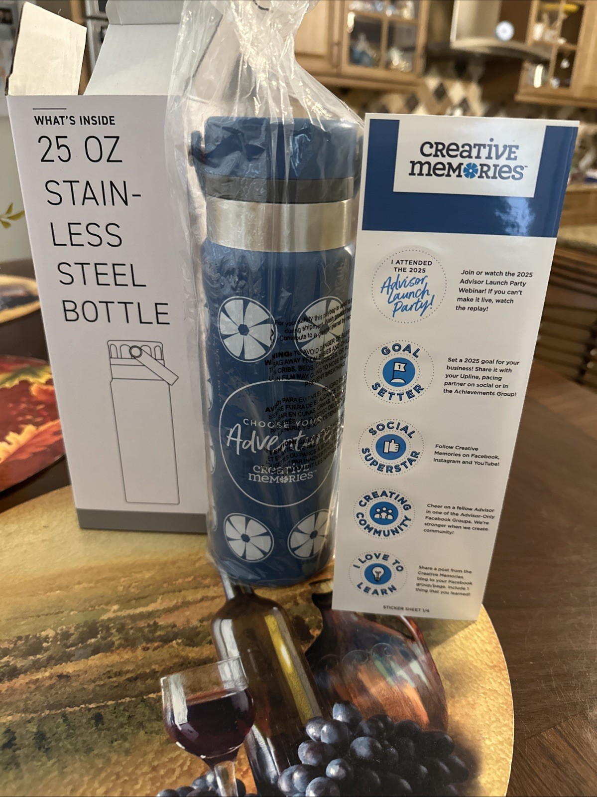 Creative Memories Water Bottle Realm h2go STAINLESS STEEL-BRAND NEW!