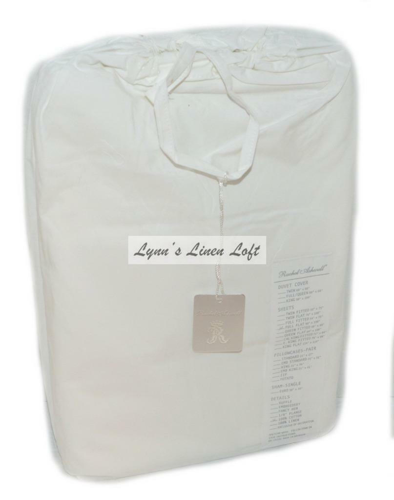 RACHEL ASHWELL Couture Liliput White Plain FULL FLAT SHEET SHABBY CHIC No Ruffle