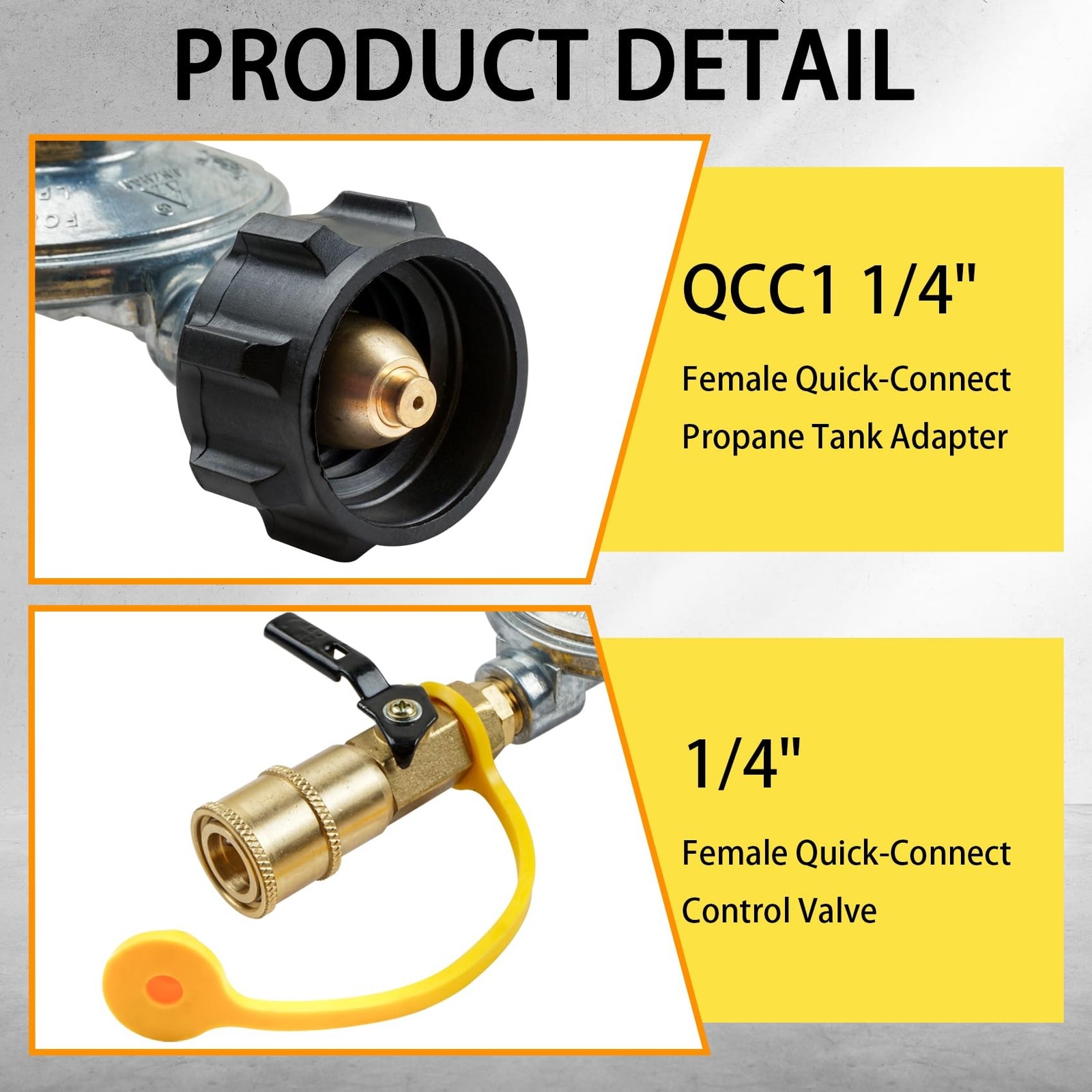 Universal 1/4" Propane Gas Grill Regulator & Quick-Connect Adapter with QCC1 ...