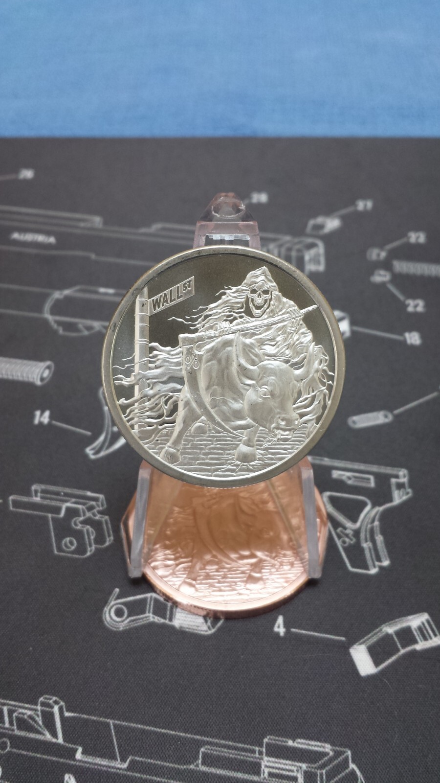 2019 Rate Reaper 1 Oz. BU Silver Shield Mini Mintage Death of Dollar Series #18