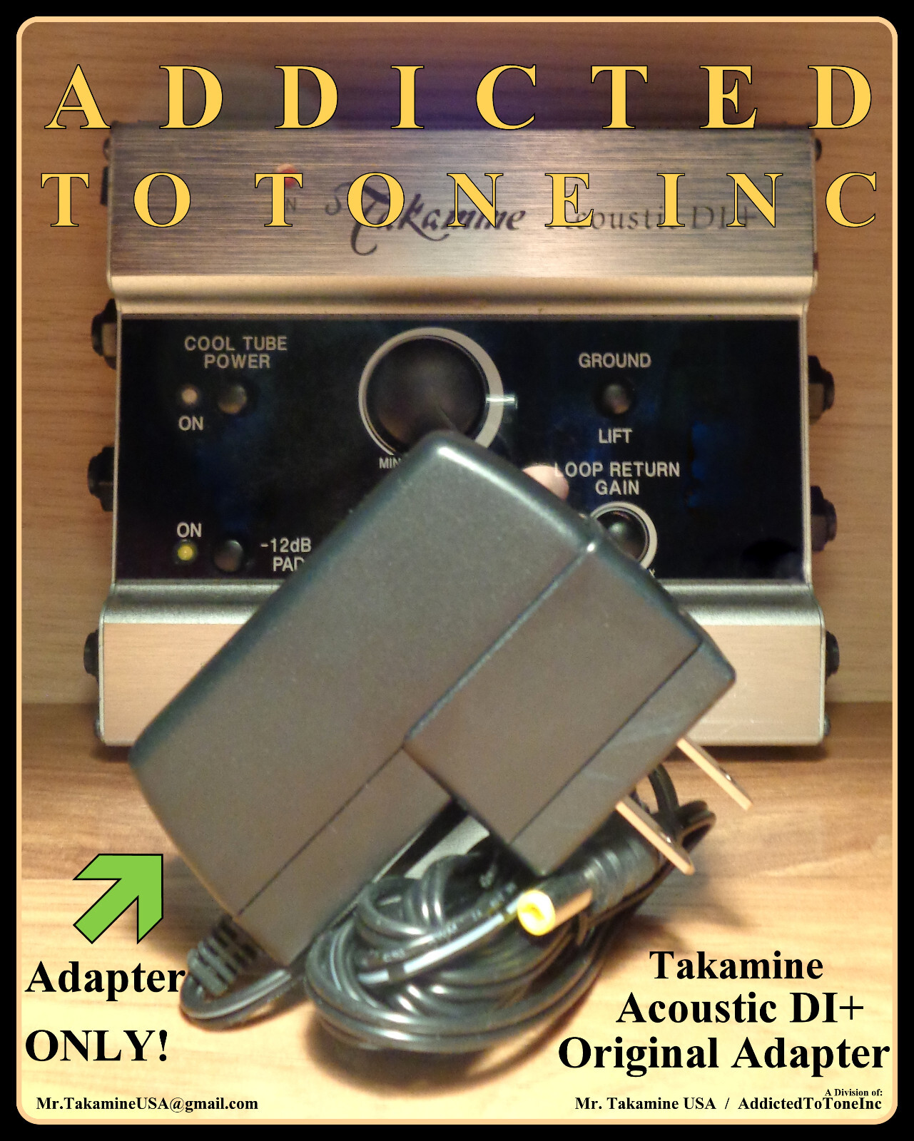 Takamine Acoustic DI+ Original Power Adapter / NOS / Adapter or Insert ONLY