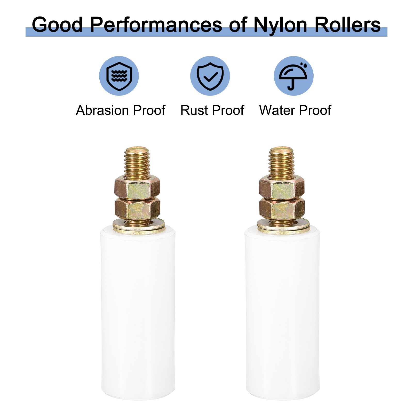 Slide Gate Guide Roller with L Post Bracket 3" Dual Nylon Rollers Gate White
