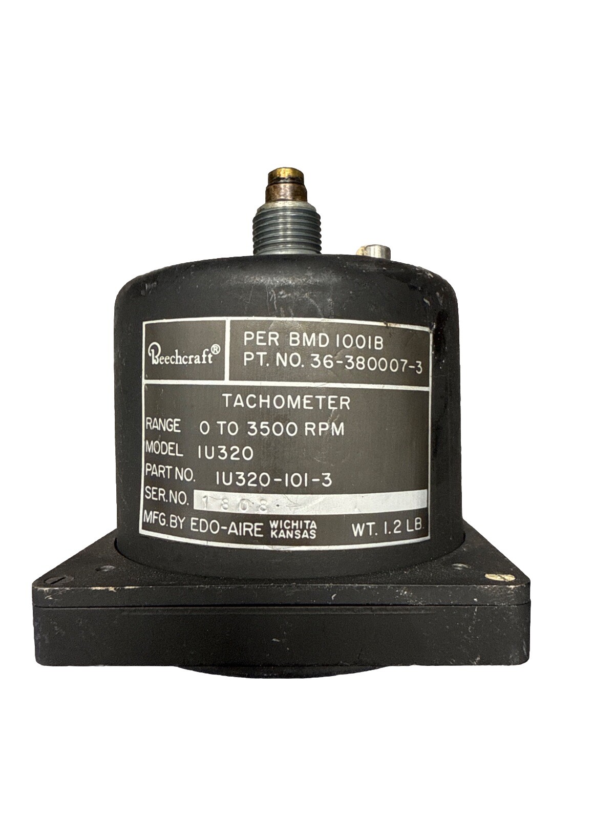 Beechcraft Tachometer 36-380007-3 Edo Air PN IU320-101-3