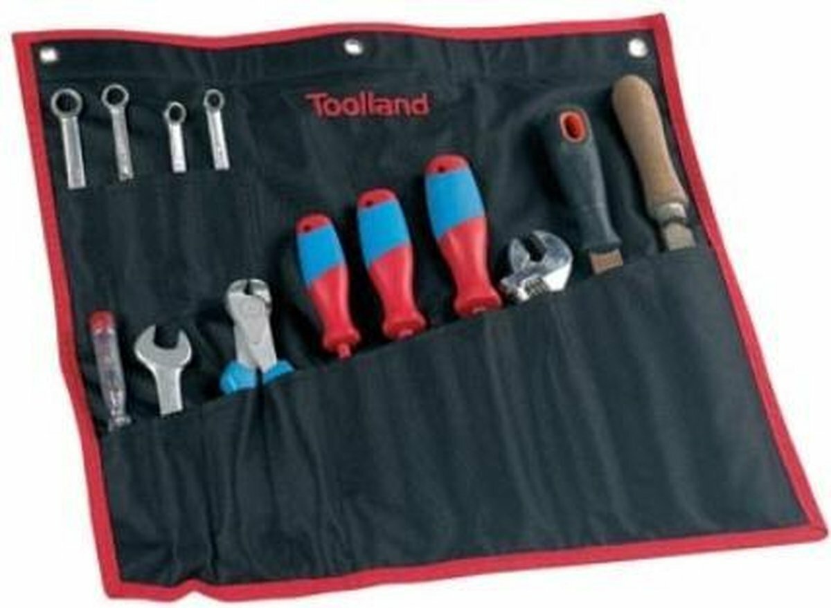14 Compartment Roll-up Tool Bag with Handle, 15" x 15"