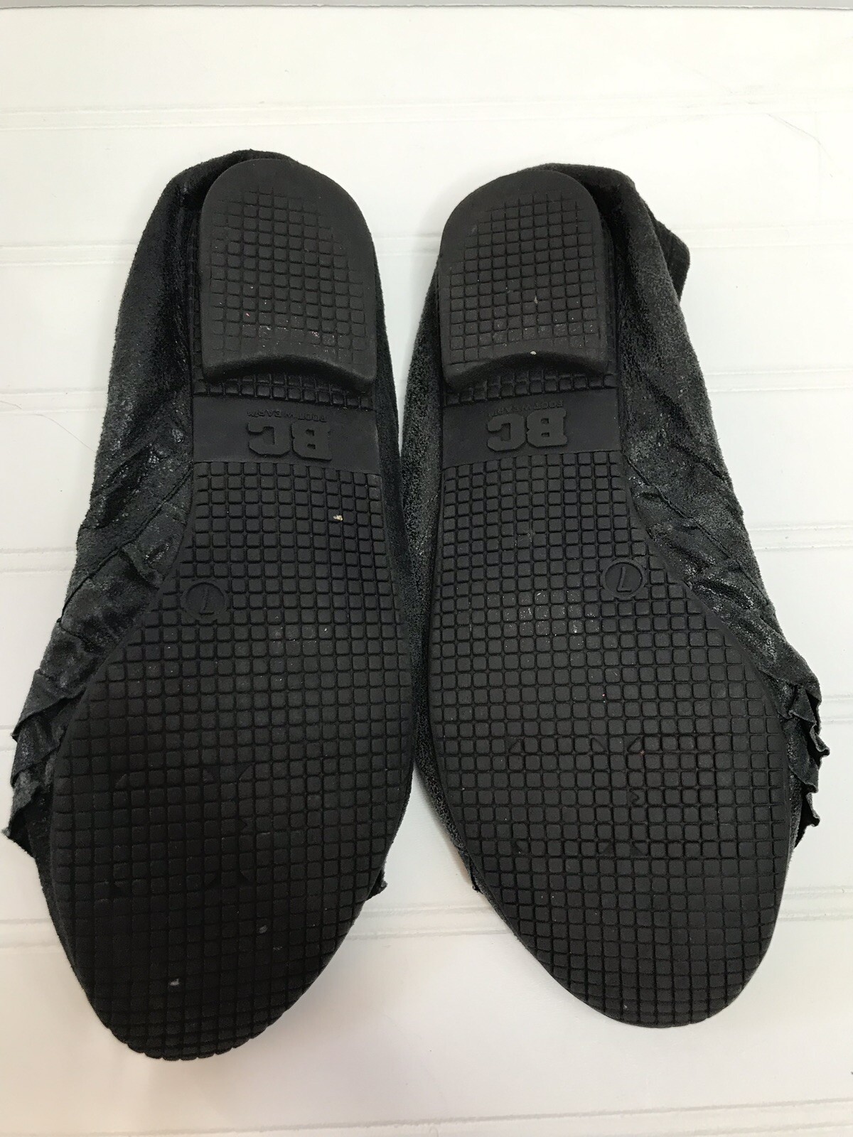BC Footwear Matte Black Size 7 Preowned Ballet Flats