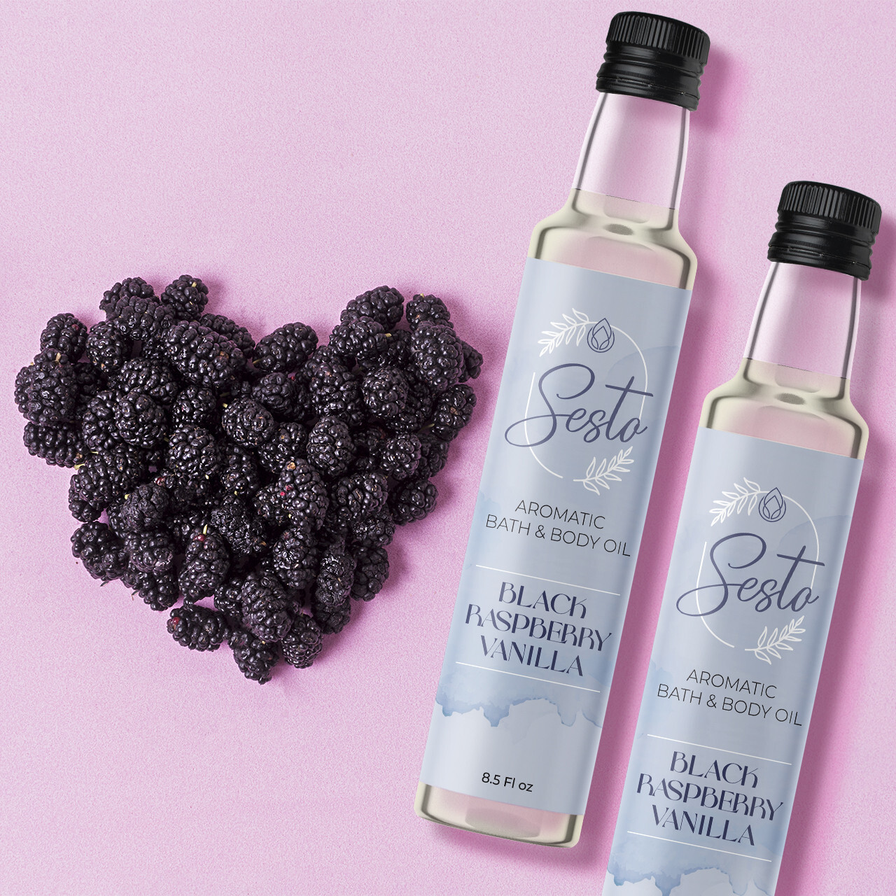Sesto Aromatic Bath & Massage Oil - Black Raspberry Vanilla - 8.5oz