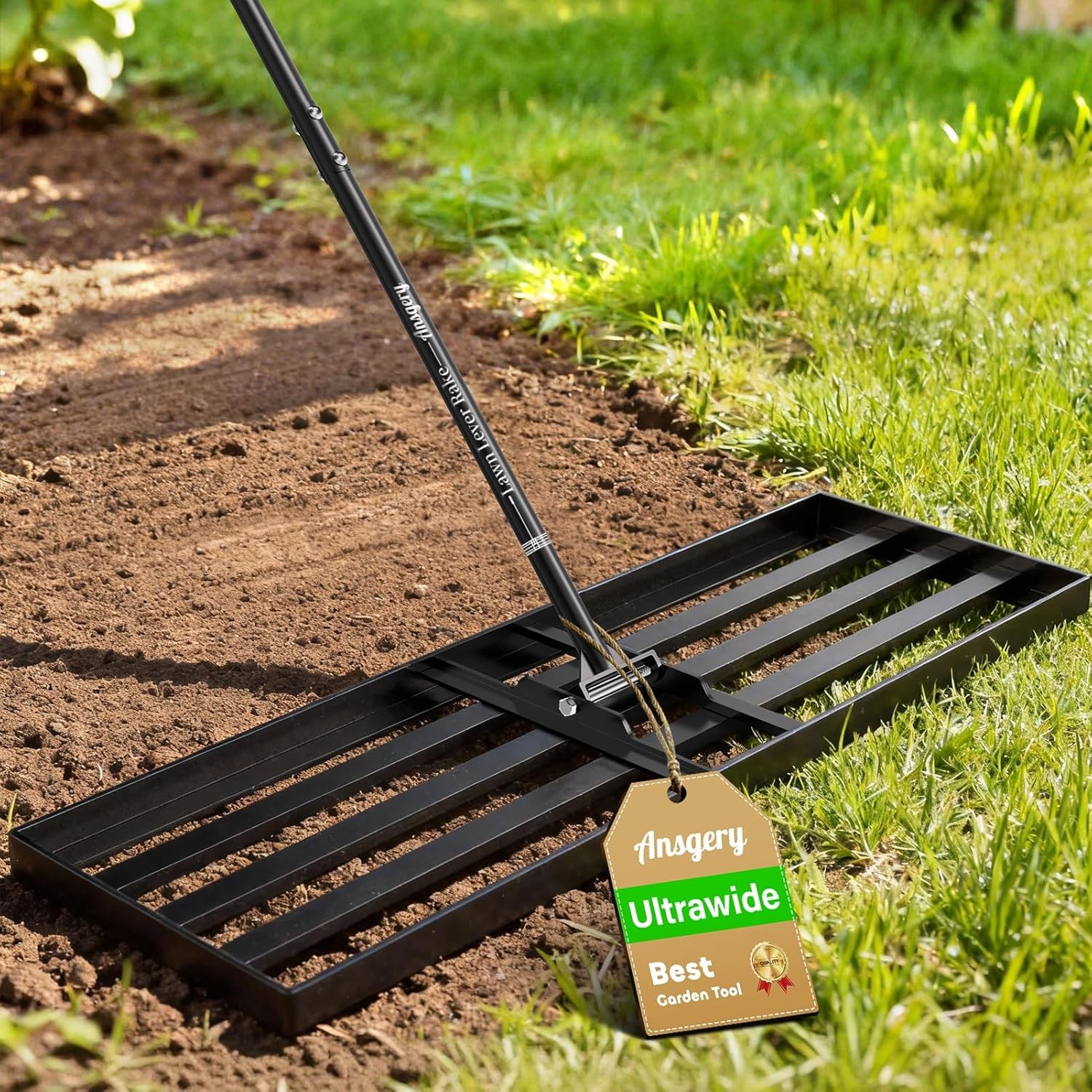 Lawn Leveling Rake 36X12 inch,78" Long Handle Level Rake ,Heavy Duty Yard Leveli