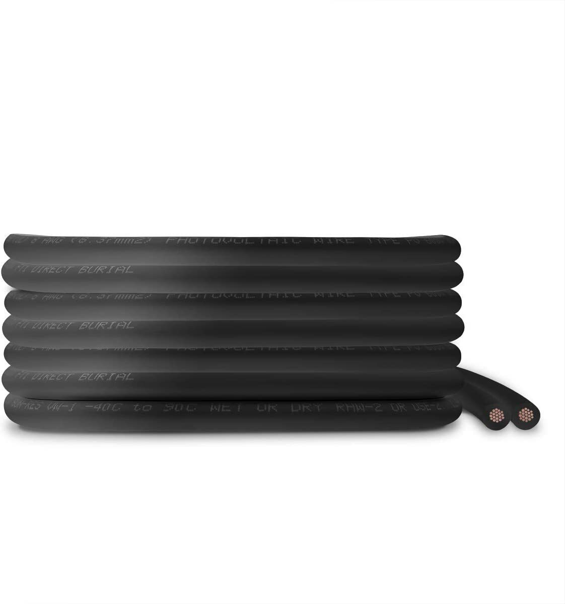 8 AWG Solar Panel Wire 100' Power Cable UL 4703 Copper MADE IN USA Black