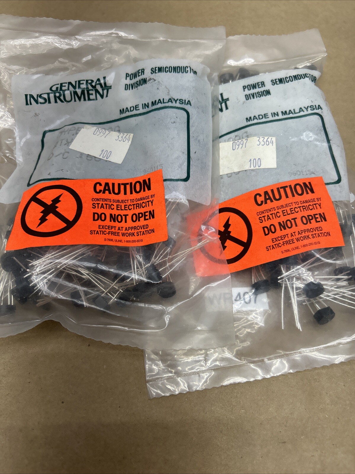 (2) W08G  GENERAL INSTRUMENT BRIDGE RECTIFIER * NEW*( 100 Pieces In Sealed Bags)