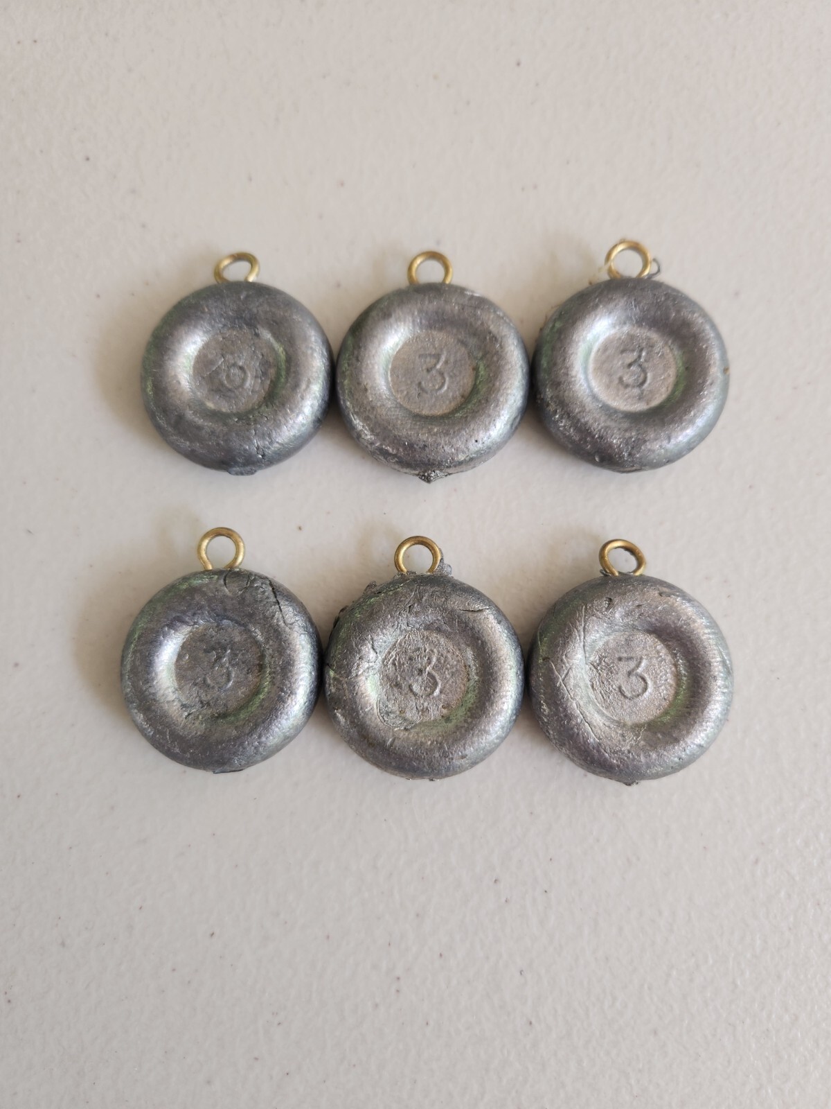 50PCS. 3OZ LEAD RIVER COIN SINKERS, WEIGHTS, FISHING, FREE SHIPPING