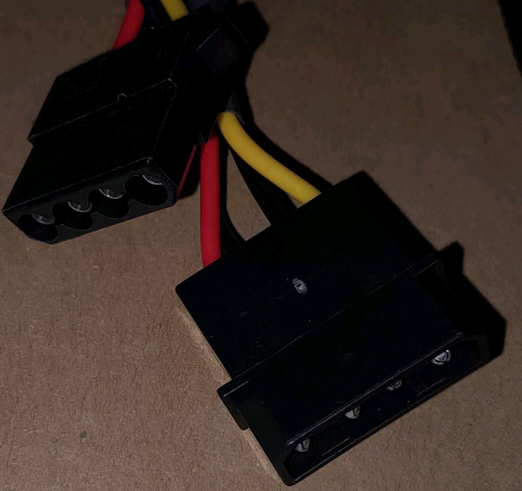 24" 4 Pin Molex Black Sleeved Power Extension Cable, Black - For PC Computer PSU