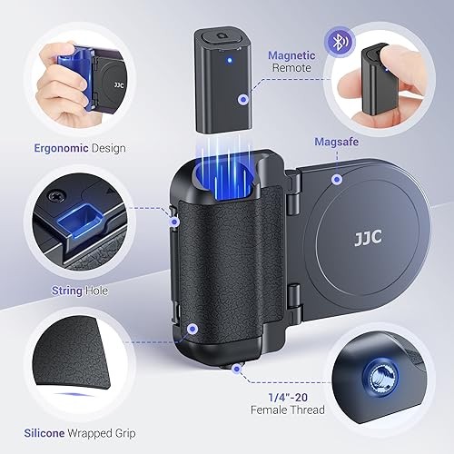 Magnetic Phone Camera Grip Handle with Wireless Shutter Remote, Magsafe Black