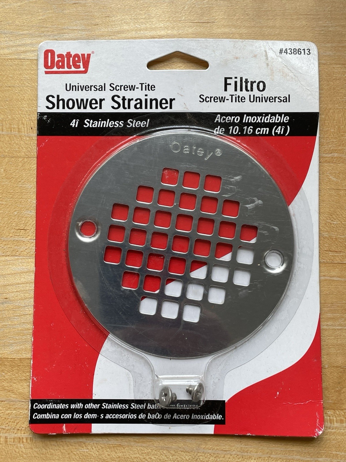 NEW  4" Round Oatey 438613 Stainless Steel - Shower Drain Cover / Strainer Screw
