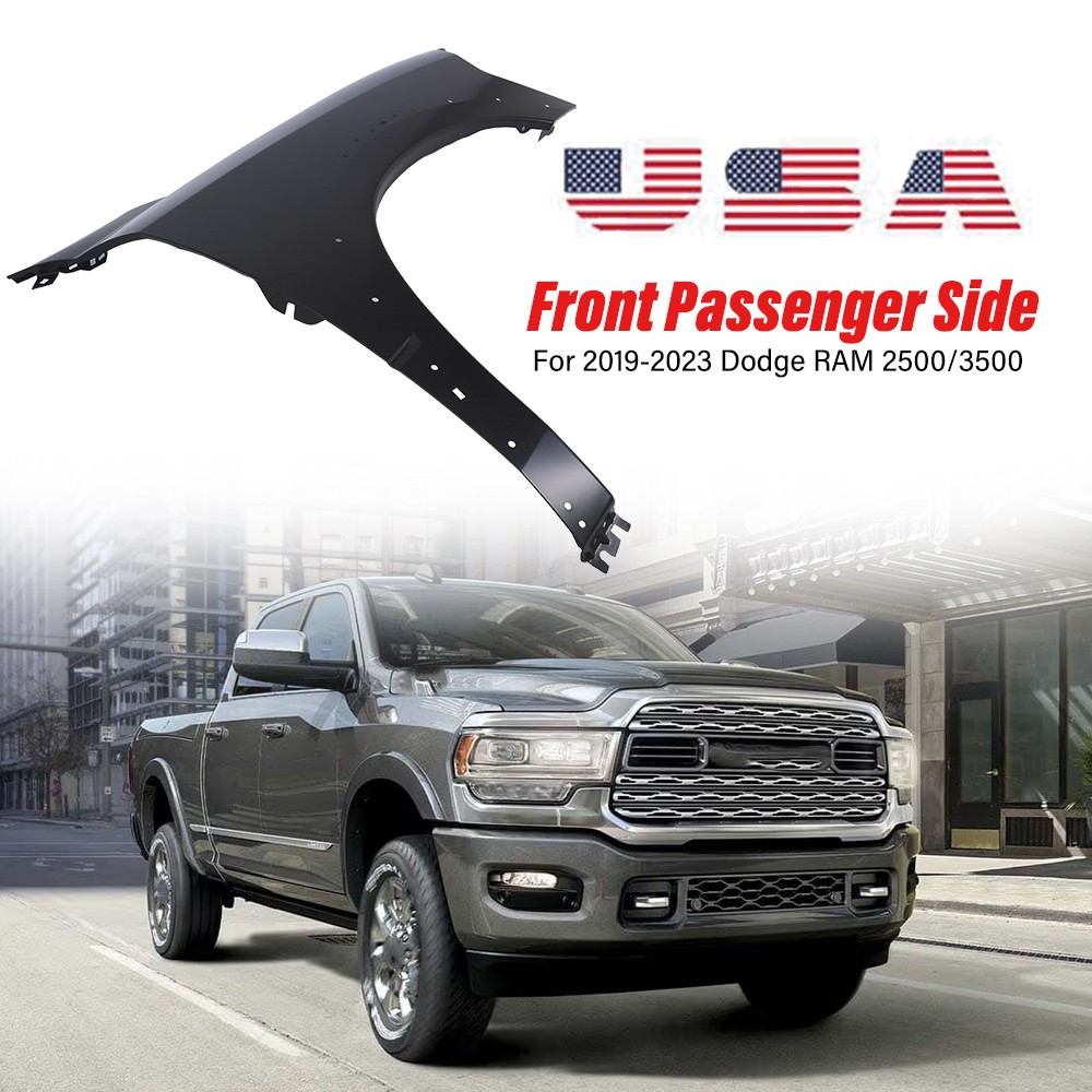 NEW Front Passenger Side Fender For 2019-2024 Ram 2500 3500 4500 Primed Steel