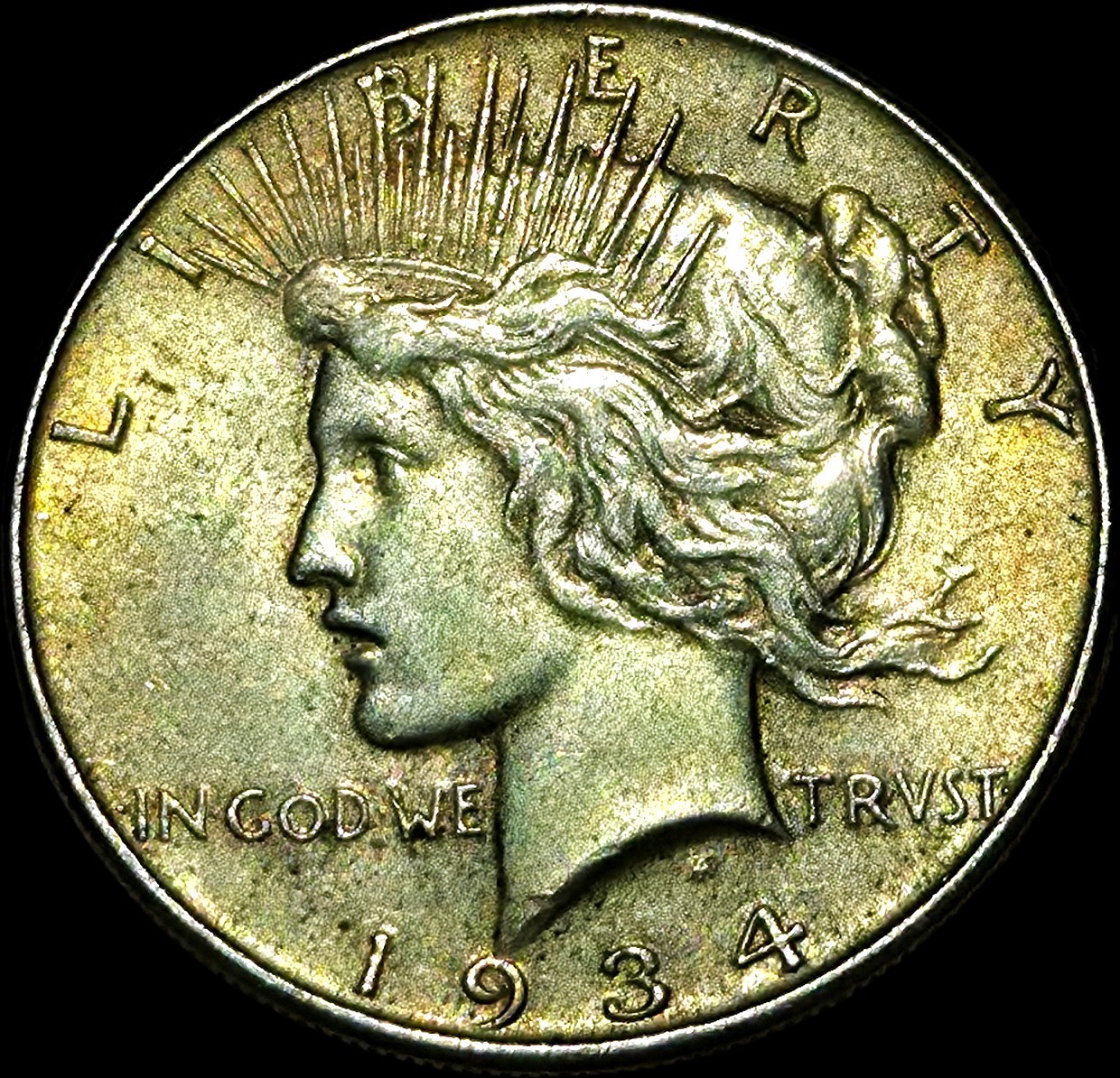 1934 Peace Dollar- Choice Mint State MS Condition- Premium Natural Toning Raw
