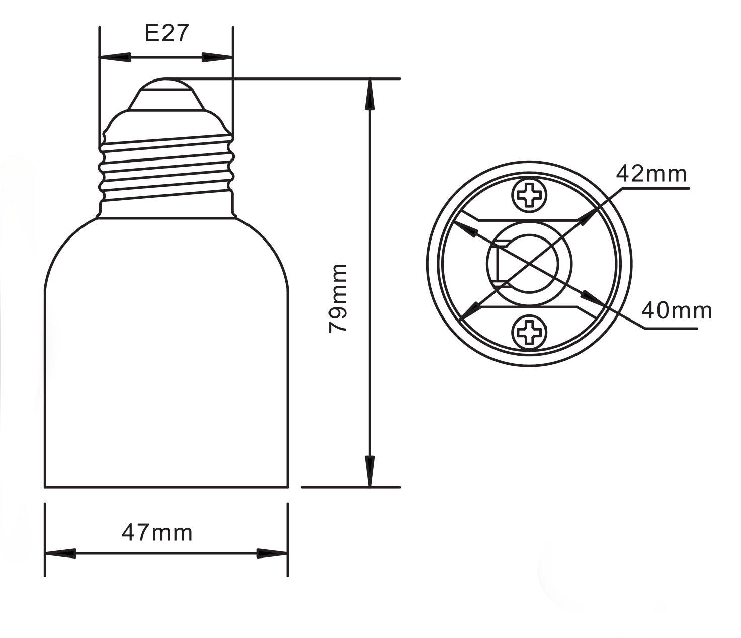 Rebaydo™ 2pcs E26 E27 male to E39 E40 female Converter