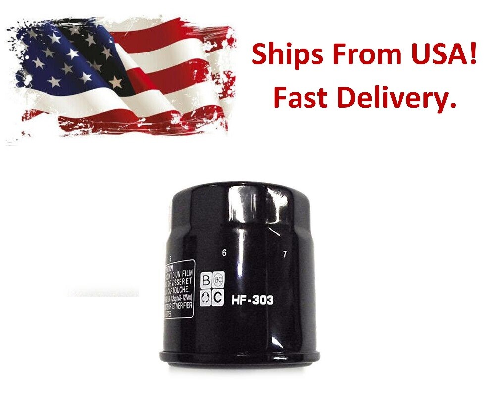 New Aftermarket 4-Stroke Oil Filter Fits Honda Kawasaki Polaris Yamaha KN-303 HF