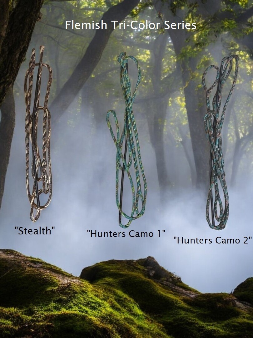Flemish Twist Bowstring / NEW TRI-COLOR SERIES / B55 / CHOOSE STRING LENGTH!